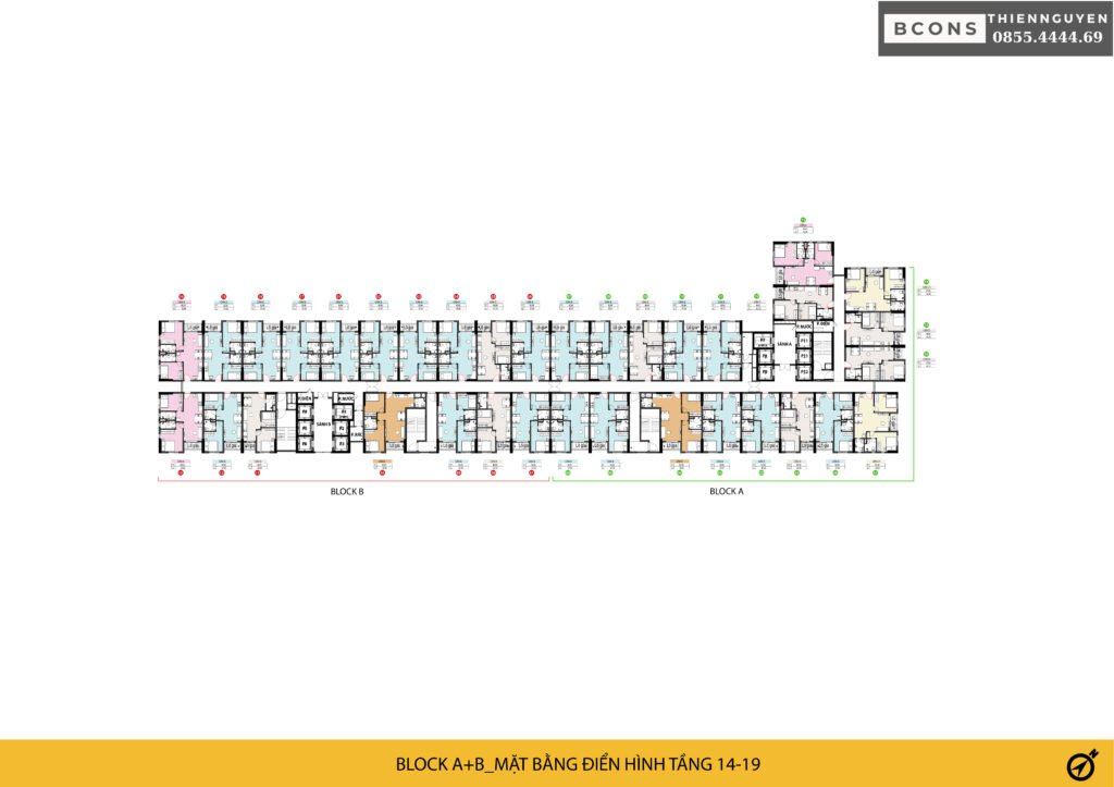 ab mặt bằng Điển hình tầng 14→tầng 19