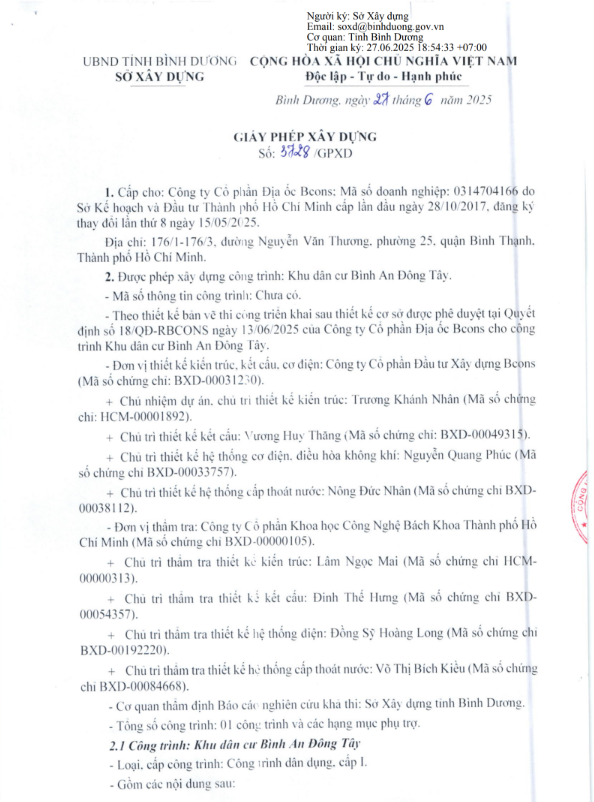 Giấy phép xây dựng Bcons Center