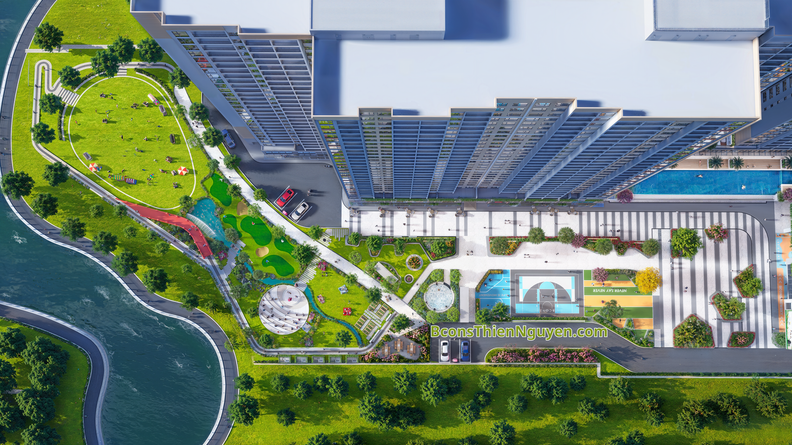 Bcons New Sky - Toàn cảnh tiện ích từ trên cao