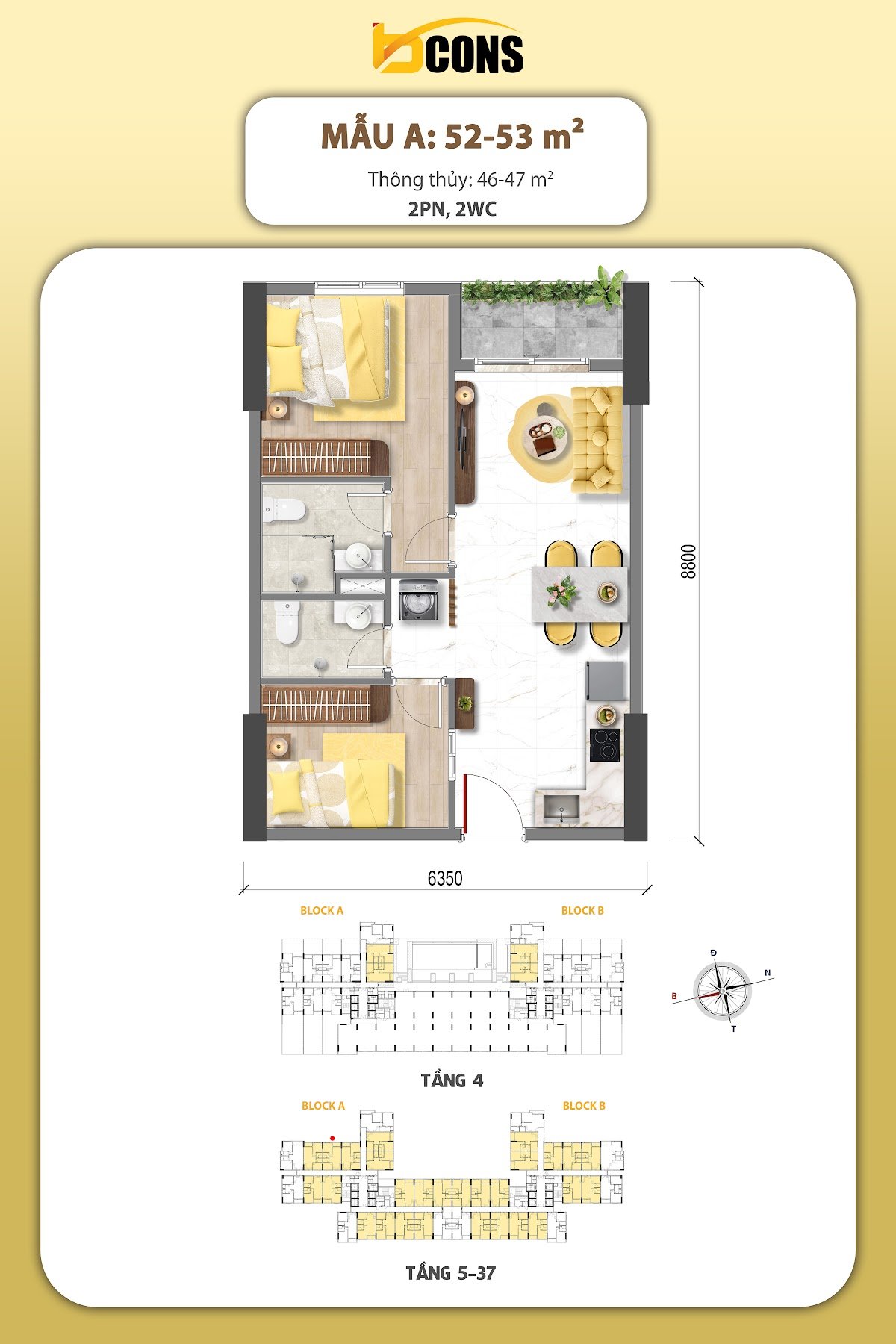 Bản vẽ thiết kế căn hộ mẫu A Bcons Aria