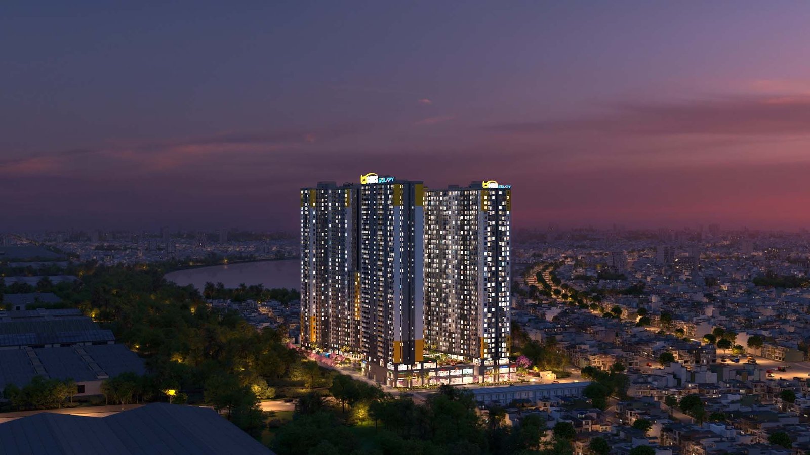 Bcons Solary - phối cảnh dự án lúc hoàng hôn